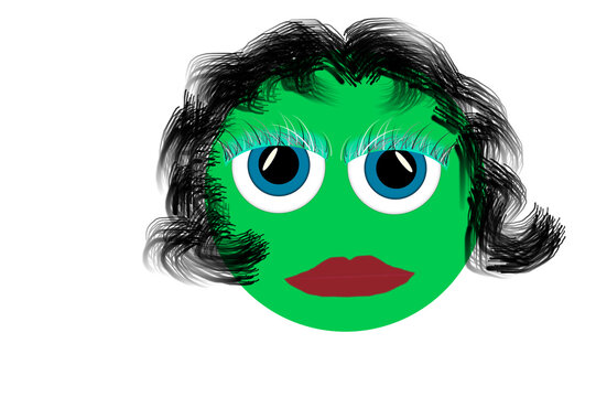 Happy Little Round Face With Dreamy Eyes