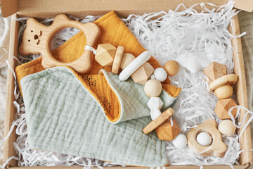 Wooden toys, rattles, teethers, nipple holder. Baby development, fine motor skills. Children and newborn products and accessories. Kids clothes. Wish list for pregnancy and baby shower.