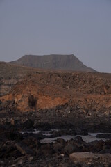 Vulcanic landscape in Canary Islands in the sea shore