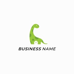 design logo creative dinosaur and home