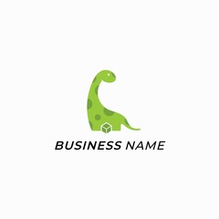 design logo creative dinosaur and box