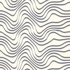 No drill light filtering roller blinds 3D Abstract wavy striped background. Hand drawn black and white 3d effect stripes