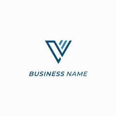 design logo creative letter V and triangle