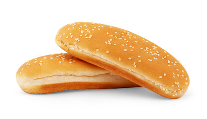 Hot Dog Bun on a White Background
