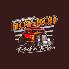 American vintage hot rod race t shirt poster design
