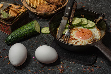 Still life food- delicious fried eggs