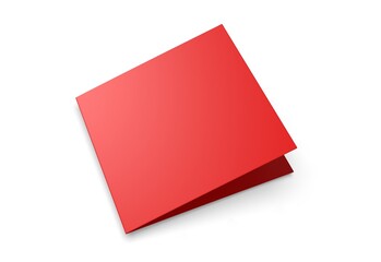 Blank square half fold brochure template for mock up and presentation design. 3d render illustration.