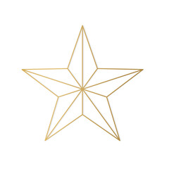 Obraz premium golden christmas star, tree top icon - vector illustration