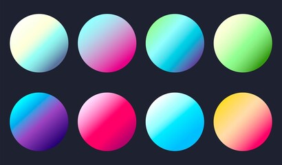 A set of gradient textures in soft gentle retro colors. Blurry colors. Background gradient for app designs, website pages, paper and fabric prints. Vector image
