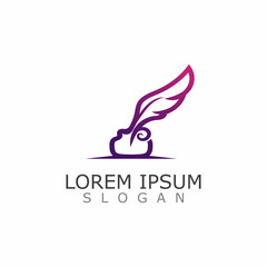 Feather smooth Notary Logo creative Logo Template Illustration Design