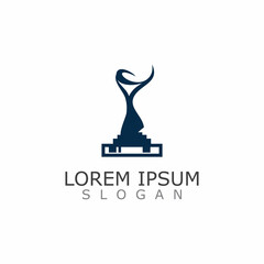 Modern Trophy Winner Logo Symbol Icon Vector Graphic Design Stock Vector