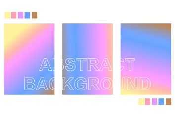 Set of soft pastel gradient backgrounds. Colorful vector illustration with gradient in abstract style.