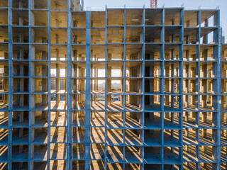 Concrete cells of the new multi appartment building