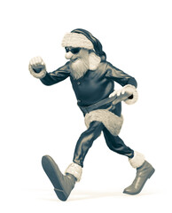 santa claus is walking very fast