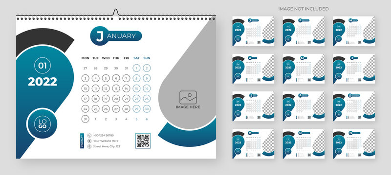 Creative desk calendar design 2022 template