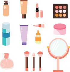 Cosmetic illustration set