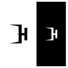 Lettering H open door logo