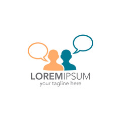 Business community with speech bubble icon. Network logo