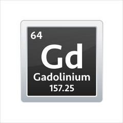 Gadolinium symbol. Chemical element of the periodic table. Vector stock illustration