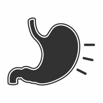 recommend clip art: Stomach ache sign icon. sign simple line icon 