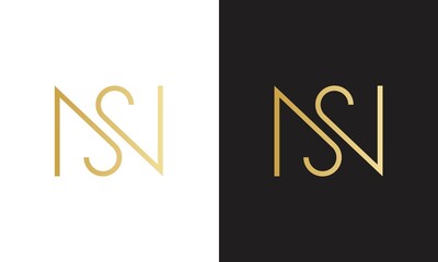 Initial Letter S and N Monogram in Incredibly Luxury and Classy Style, Gold Elegant letter SN NS Logo Template For a High-End Brand Personality