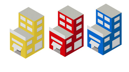 illustration of small commercial buildings