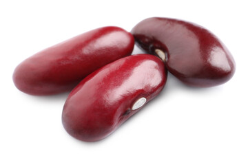 Pile of red beans on white background