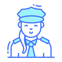 police icon, single avatar vector illustration