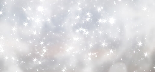 blue snowfall bokeh background, abstract snowflake background on blurred abstract blue