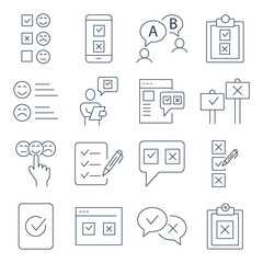 Survey  icons set. Survey   pack symbol vector elements for infographic web