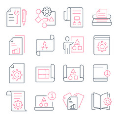 Technical Documentation  icons set. Technical Documentation   pack symbol vector elements for infographic web