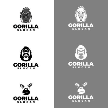 Gorilla Illustration Vector Logo Template. Modern Design. Flat Logo. Gorilla Icon. Vector Illustration