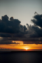 orange sunset over the sea