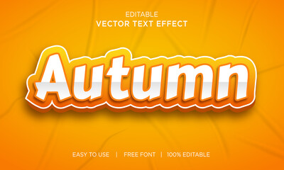 Autumn editable 3D text effect Premium Vector