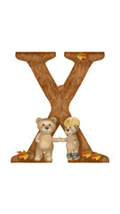 Do you know how the bear is having fun in autumn?Capital Letter X. The original children's autumn alphabet with a wonderful teddy bear, which learns the letters with kids.