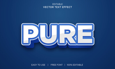 Pure editable 3D text effect Premium Vector