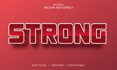 Strong editable 3D text effect Premium Vector