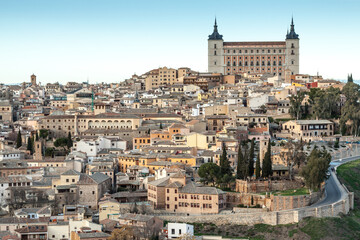 Panoramic view of the city of Toledo Spain. - obrazy, fototapety, plakaty