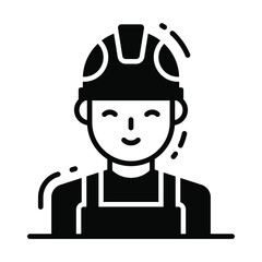 engineer icon, single avatar vector illustration