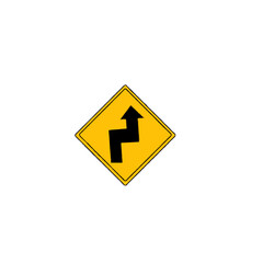 double turn right traffic sign