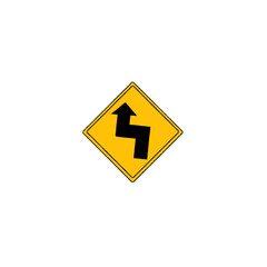 double turn left traffic sign