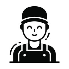 worker icon, single avatar vector illustration