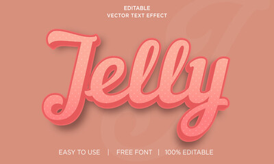 jelly editable 3D text effect Premium Vector