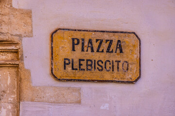 Famous Piazza Plebiscito Square in Martina Franca Italy - travel photography - obrazy, fototapety, plakaty