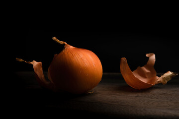 Onion in beautiful light and shadow