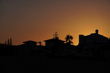 Fototapeta premium silhouette of a church at sunset
