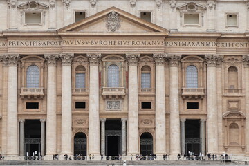 Fototapeta na wymiar St. Peter's Basilica Facade in Rome, Italy