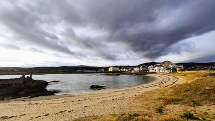 Obraz premium San Cibrao village and beach, Lugo province, Galicia, Spain