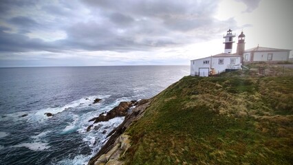 Fototapeta na wymiar San Cibrao lighthouse, Lugo province, Galicia, Spain