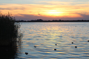 sunset on the lake